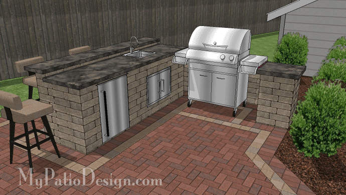 Outdoor Kitchen R60W-Ref-Sink